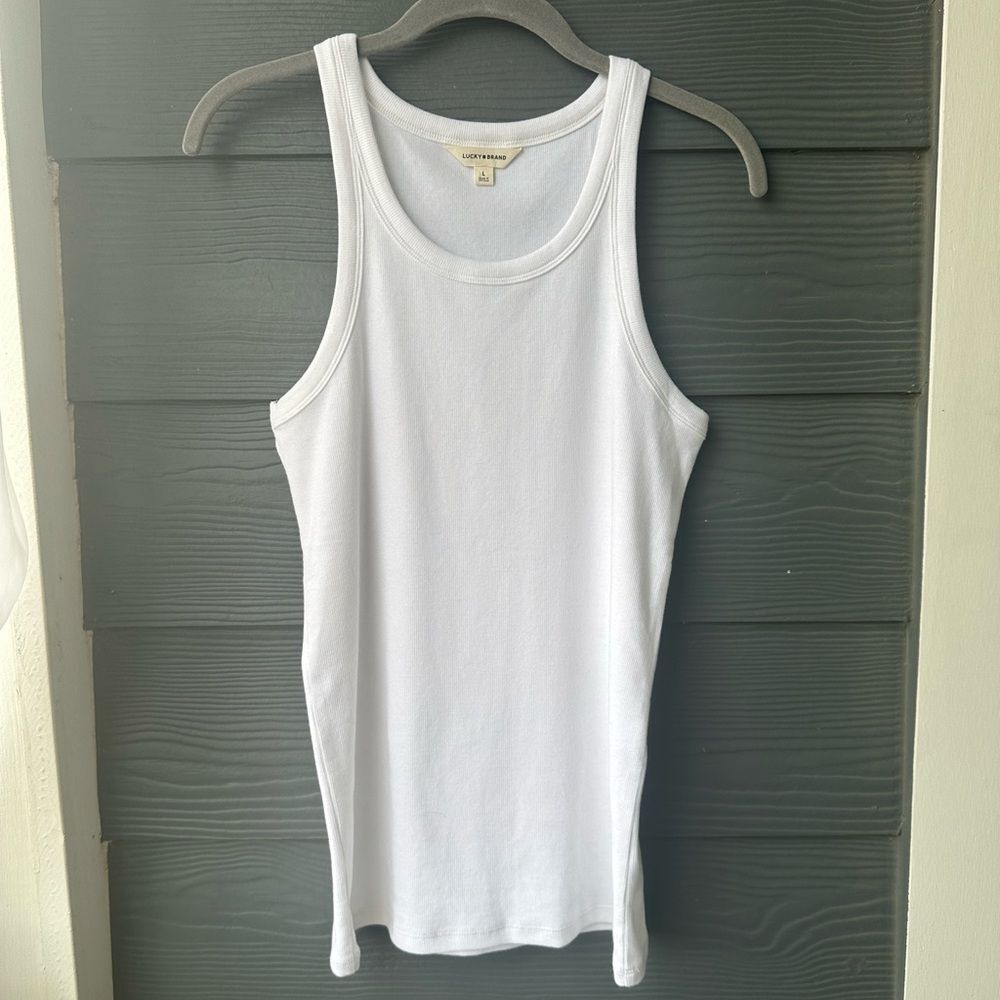 Lucky Brand White Tank Top Size L